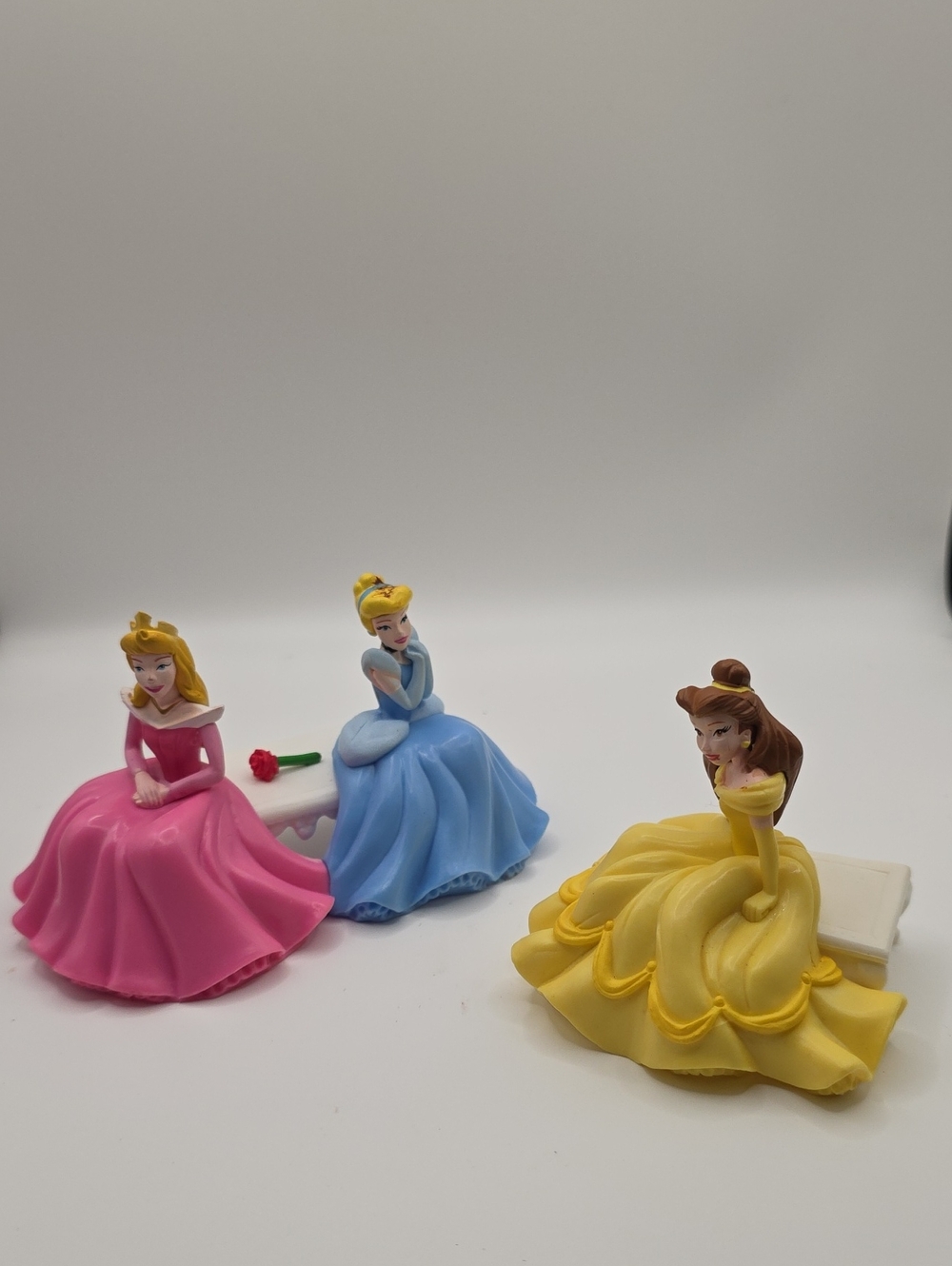 Disney Princess Cake Toppers - Pink, Blue & Yellow Gowns